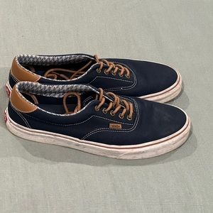 Vans, Blue with leather, white sole, size 13